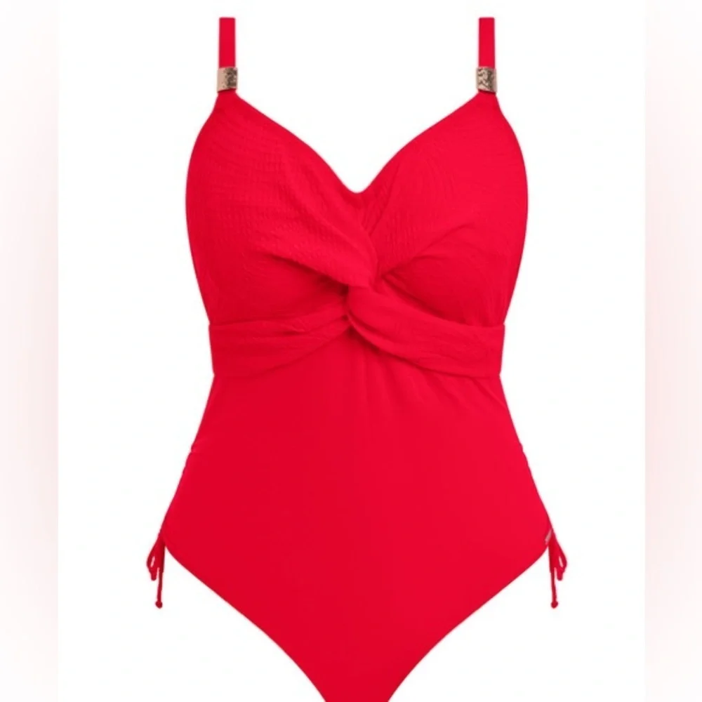 NWT Fantasie Swim Standard Ottawa Underwire Twist Front Swimsuit Red 32H - Picture 3 of 13